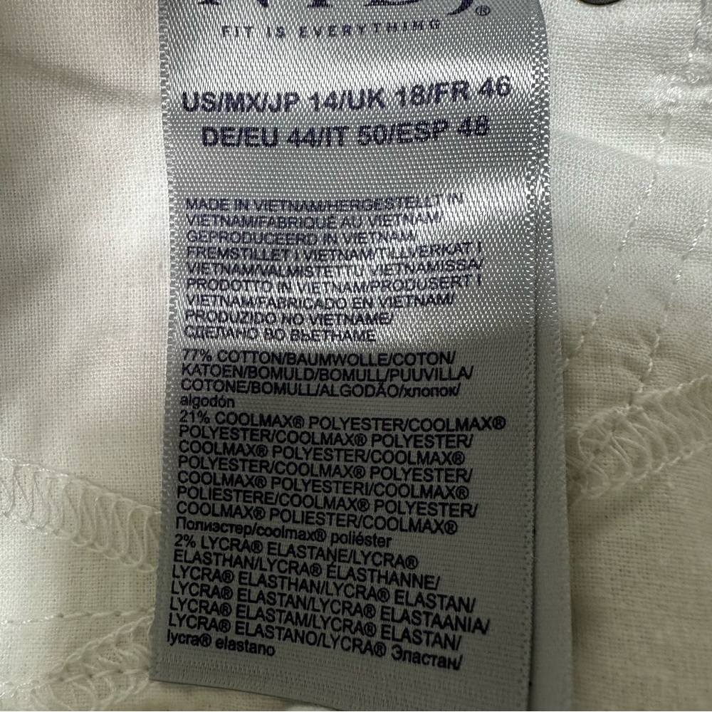 NYDJ Capri Double Snap With Slide Slit Size 14 Optic White Style# MCWDCP8011 New - Picture 13 of 13